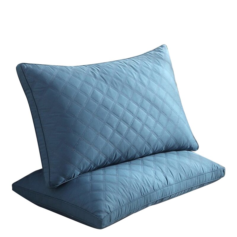 48*74Cm Dikke Veer Kussen 100% Katoenen Kussen Kern Beddengoed Effen Kleur Rechthoek Kussens Innerlijke Slaapkamer Thuis Textiel beddengoed: Blue