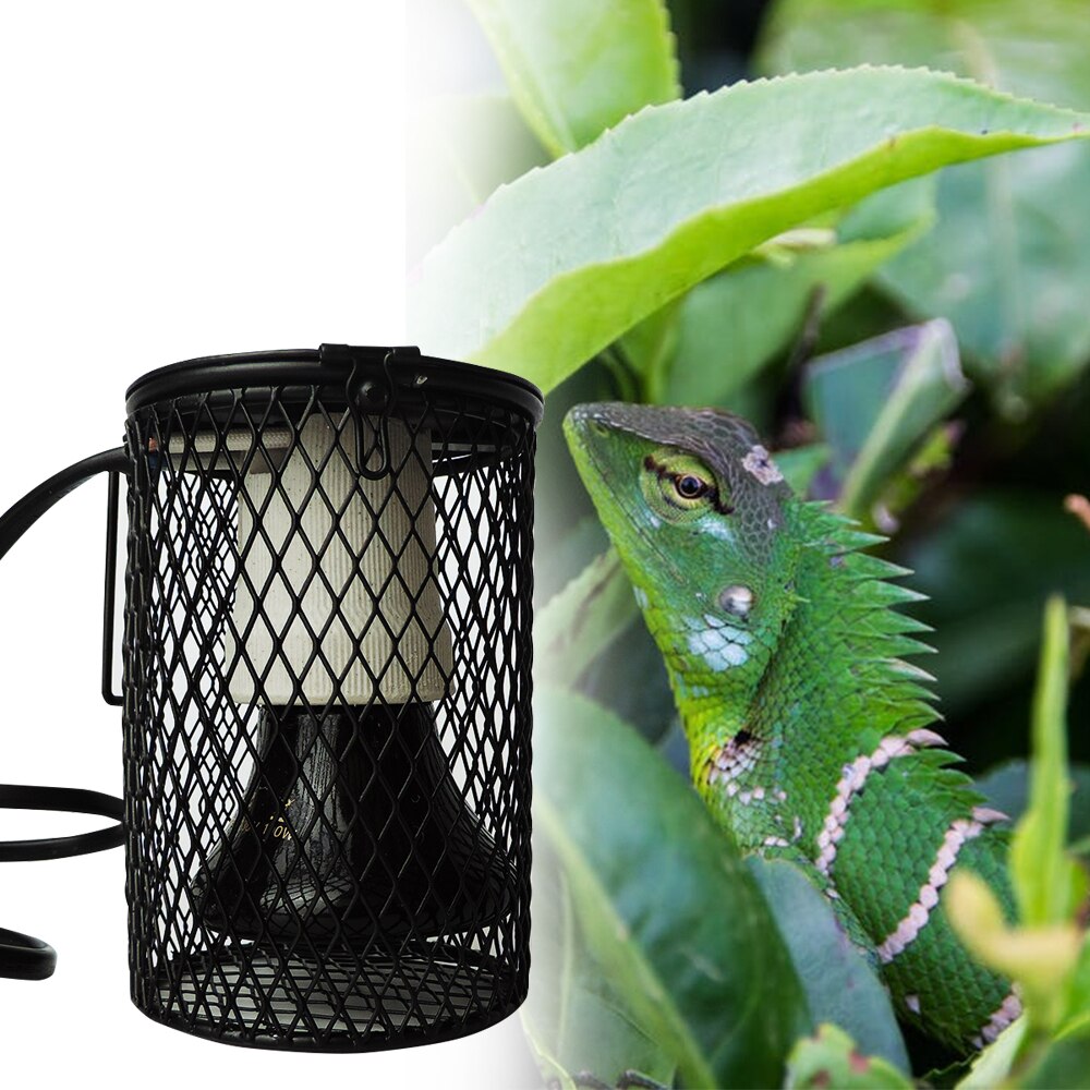 Ceramic Heating Lamp Heater Guard Holder E27 Ceramic Lamp Holder Reptile Terrariums Infrared Heat Bulb(100W)