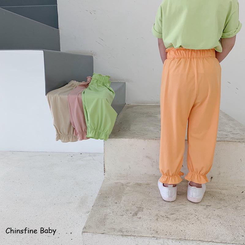 summer Korean boys and girls multicolor loose super soft mosquito pants children's homestead pants: Orange
