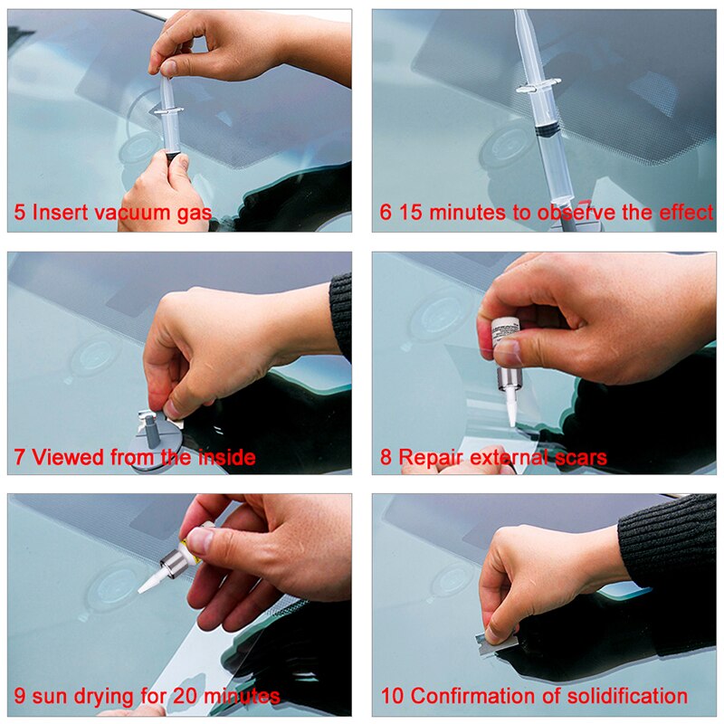 Car Windscreen Repair Kit Glass Windshield Restore Repairing Tools Set UV Light DIY Car Auto Kit Glass for Chip Crack