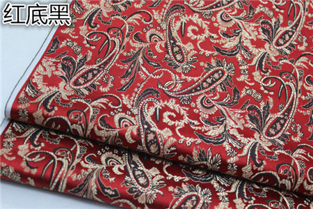 Cf580 1 meter svart / röd / grön kinesisk siden jacquard brokadväv kinesisk stil qipao tang kostym tyg sittdynkläder: Röd svart 1 meter