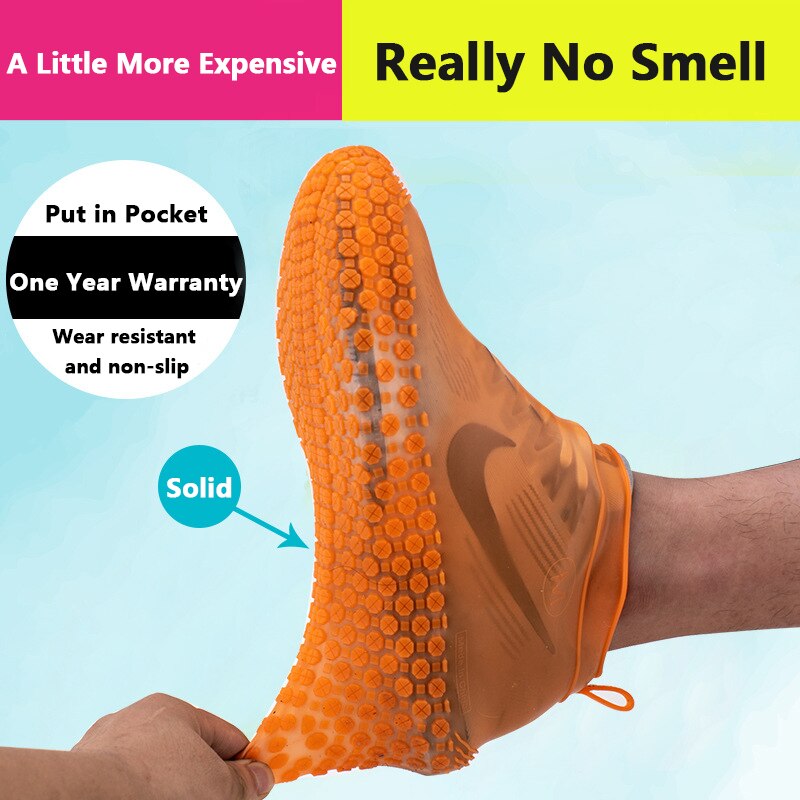 Waterproof Shoe Cover Boots Thick Silicone Material Unisex Shoes Protectors Rain Boots For Indoor Outdoor Rainy Days Reusable