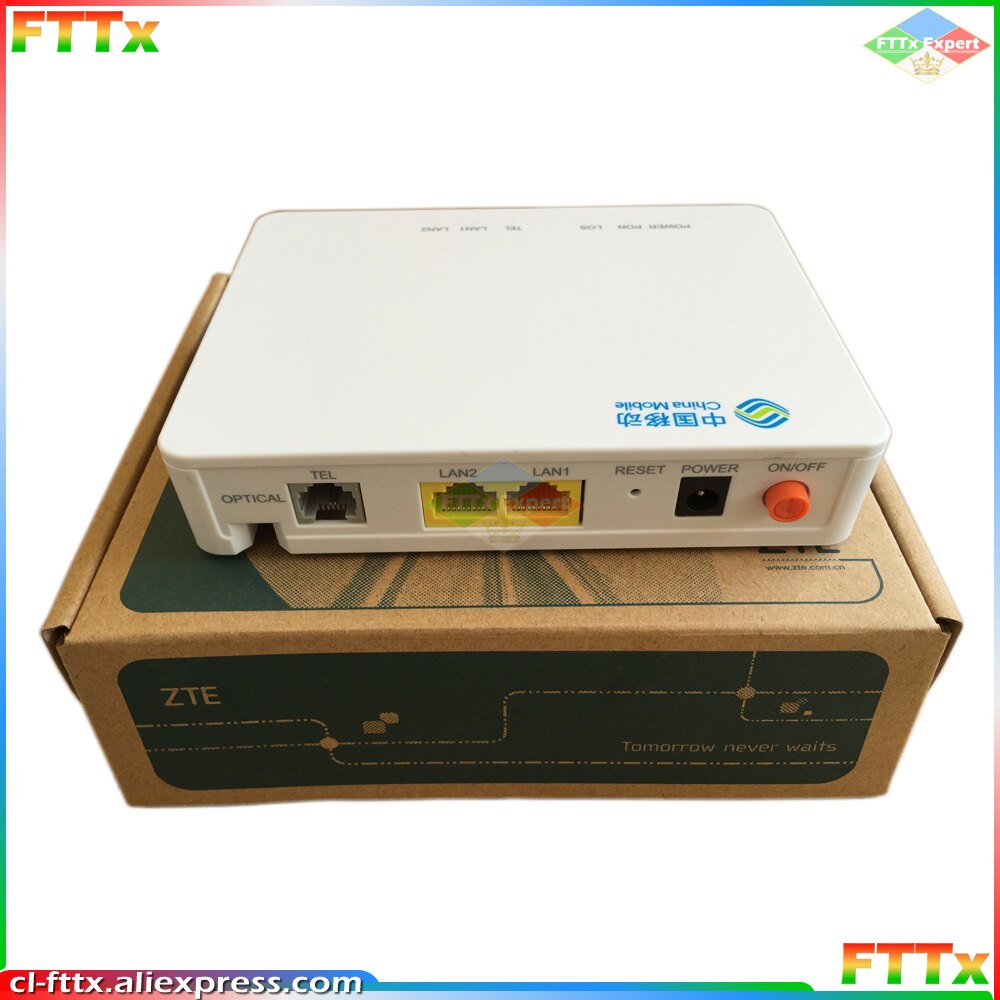 GPON ONU ZXHN ZTE F603 , 2 lan + 1 protocole SIP vocal, interface anglaise originale avec mobile chinois, nouveauté 100%