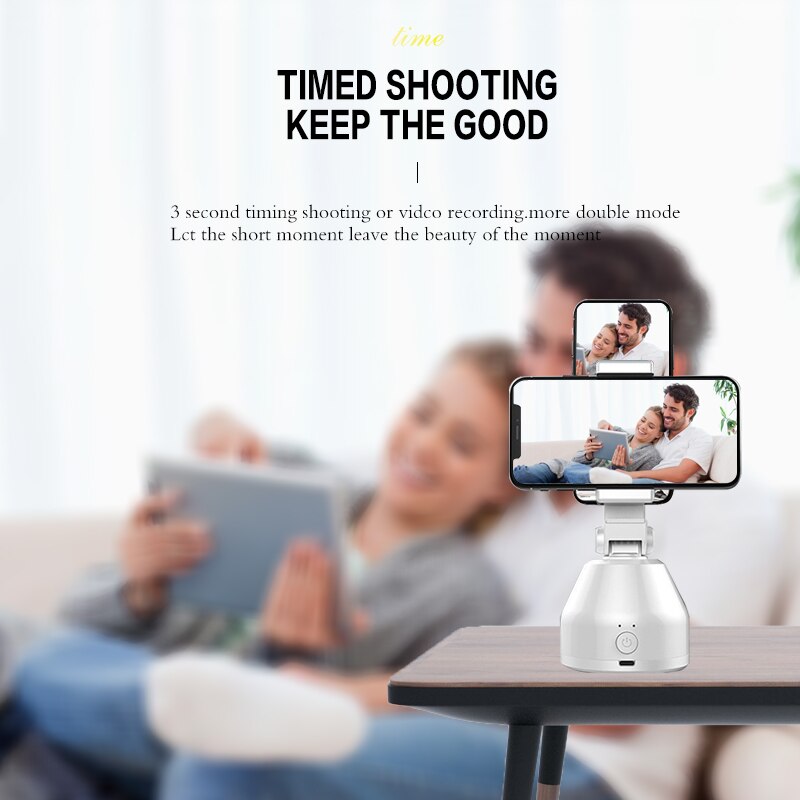 Bâton de Selfie Auto rotatif, suivi automatique du visage, trépied caméra portable, accessoires à cardan