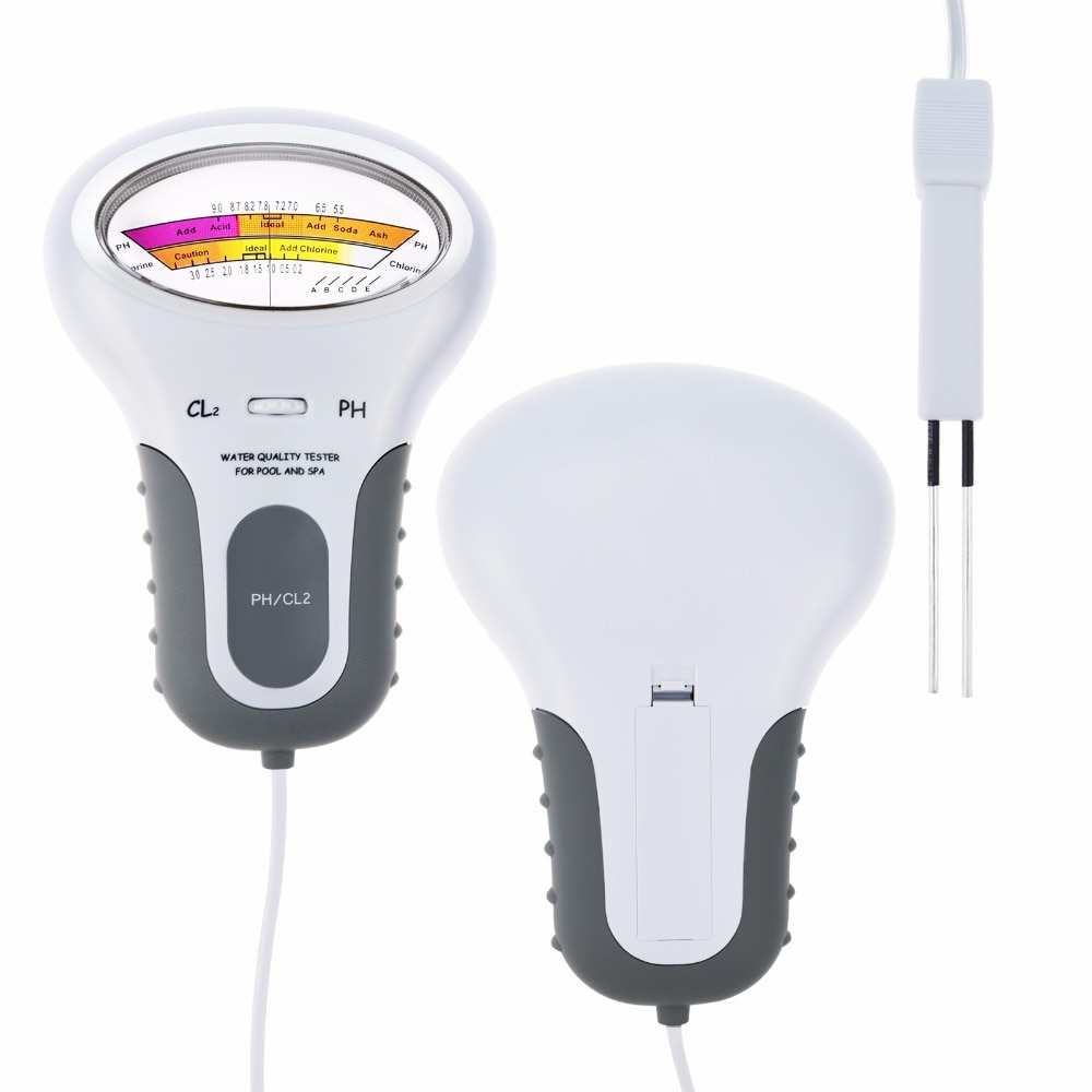 Bærbar digital skærm ph vandtester meter analyse klor swimmingpool test kit