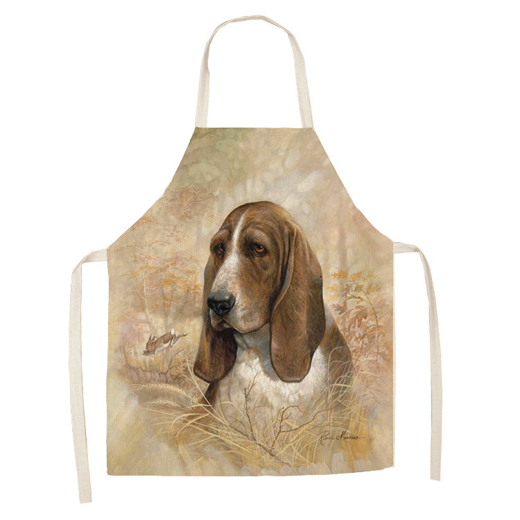 Leinen hund thema Druck Küche Schürzen unisex Abendessen Party Kochen Lätzchen Lustige Schürze Reinigung Schürze: 2 / 38x47cm Pro Kinder