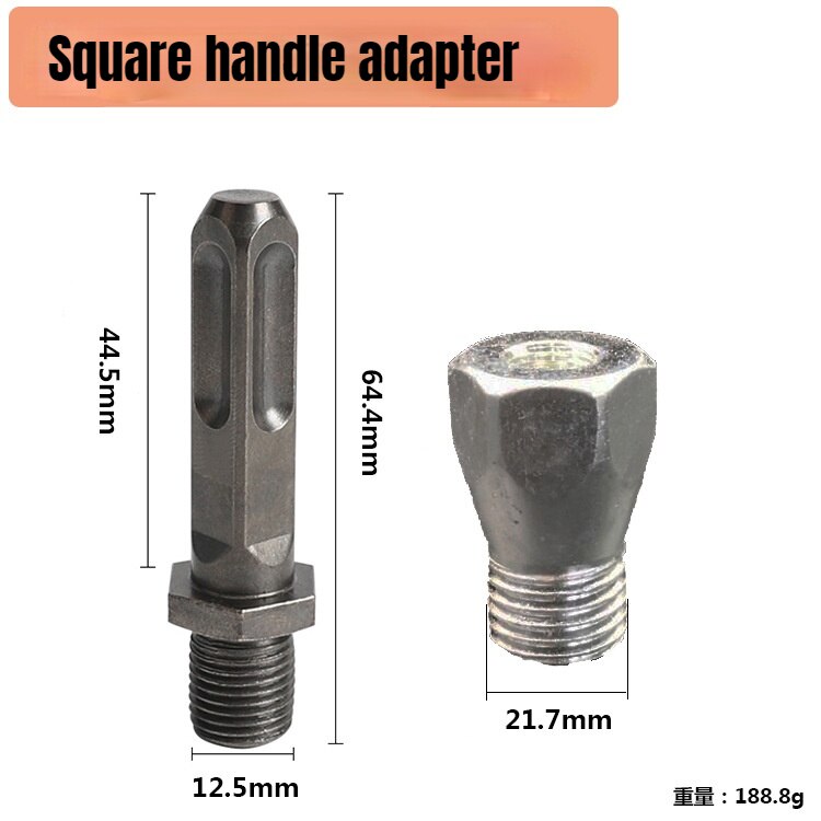 SDS Plus Arbor Adapter Electric Hammer Diamond Core Drill Bit Connecting Rod for M22 Durable Diamond Core Bit Adapter: Square handle adapte