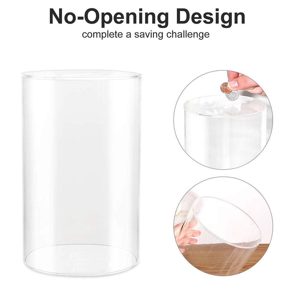 Salvadanaio acrilico trasparente cilindrico salvadanaio di grande capacità semplice salvadanaio regalo di compleanno per bambini