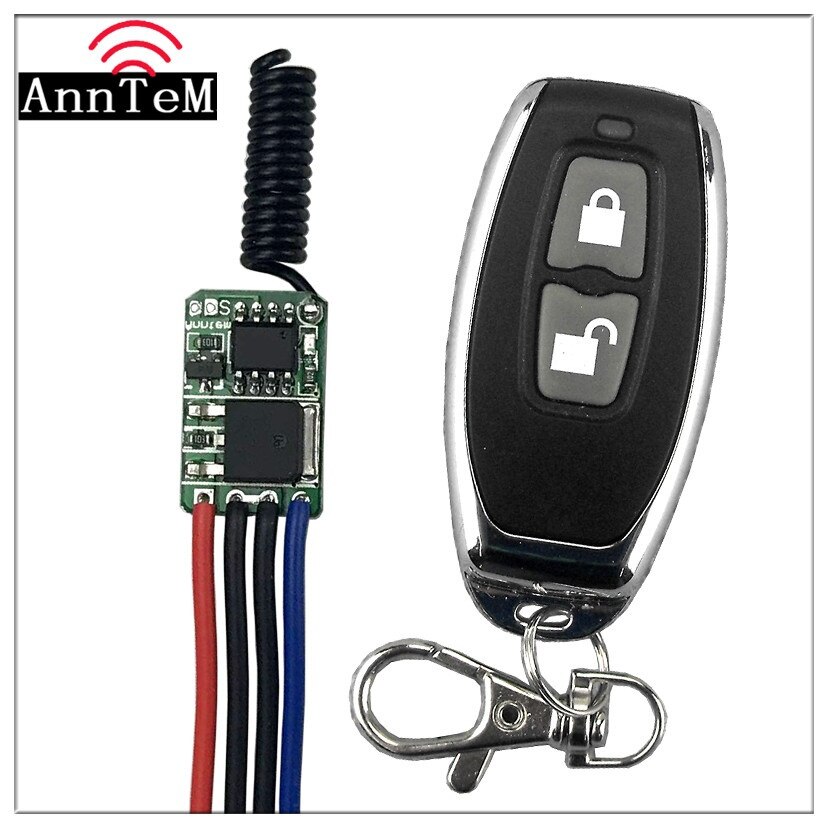 Anntem dc3.5V7v 9 v 12 v RF télécommande sans fil 433 mhz Lithium batterie prise de courant on/off Mini petit commutateur Module contrôleur: 1 drag 1