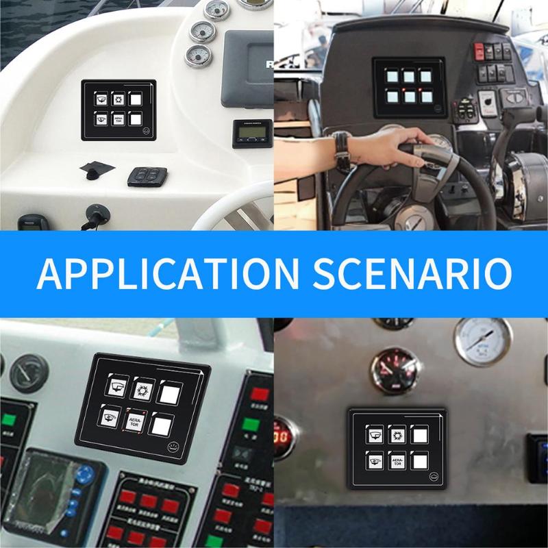Dc 12V 24V 6 Gang Touch Screen Switch Panel Slim Touch Bedieningspaneel Doos Met Backlight Voor Auto marine Boot Caravan