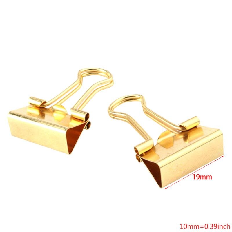 Gold Binder Clips Small 3/4 Inch (19 mm) 25/Pack
