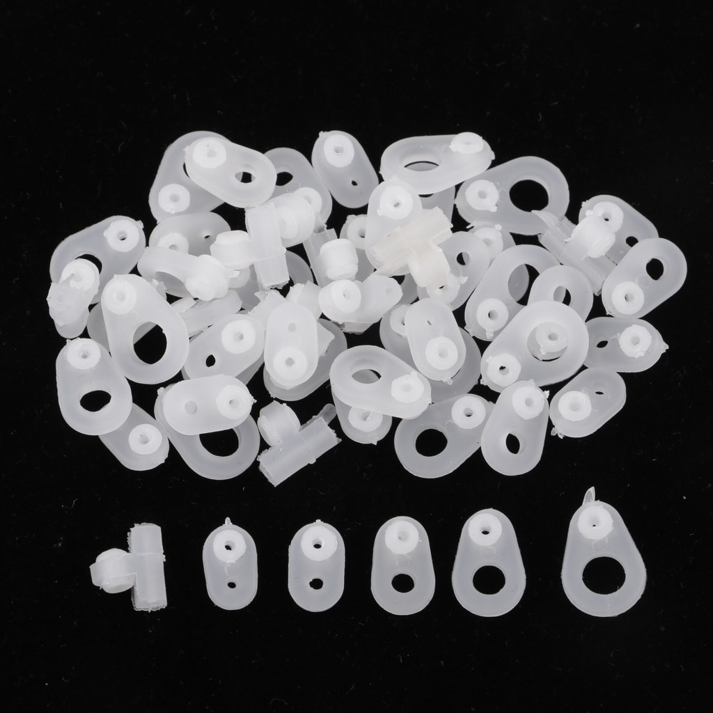 30pcs Durable Fishing Rod Guides Fitting Silicone Fishing Tackle Fish Pole Line Ring Replacement Tackles for Fisherman