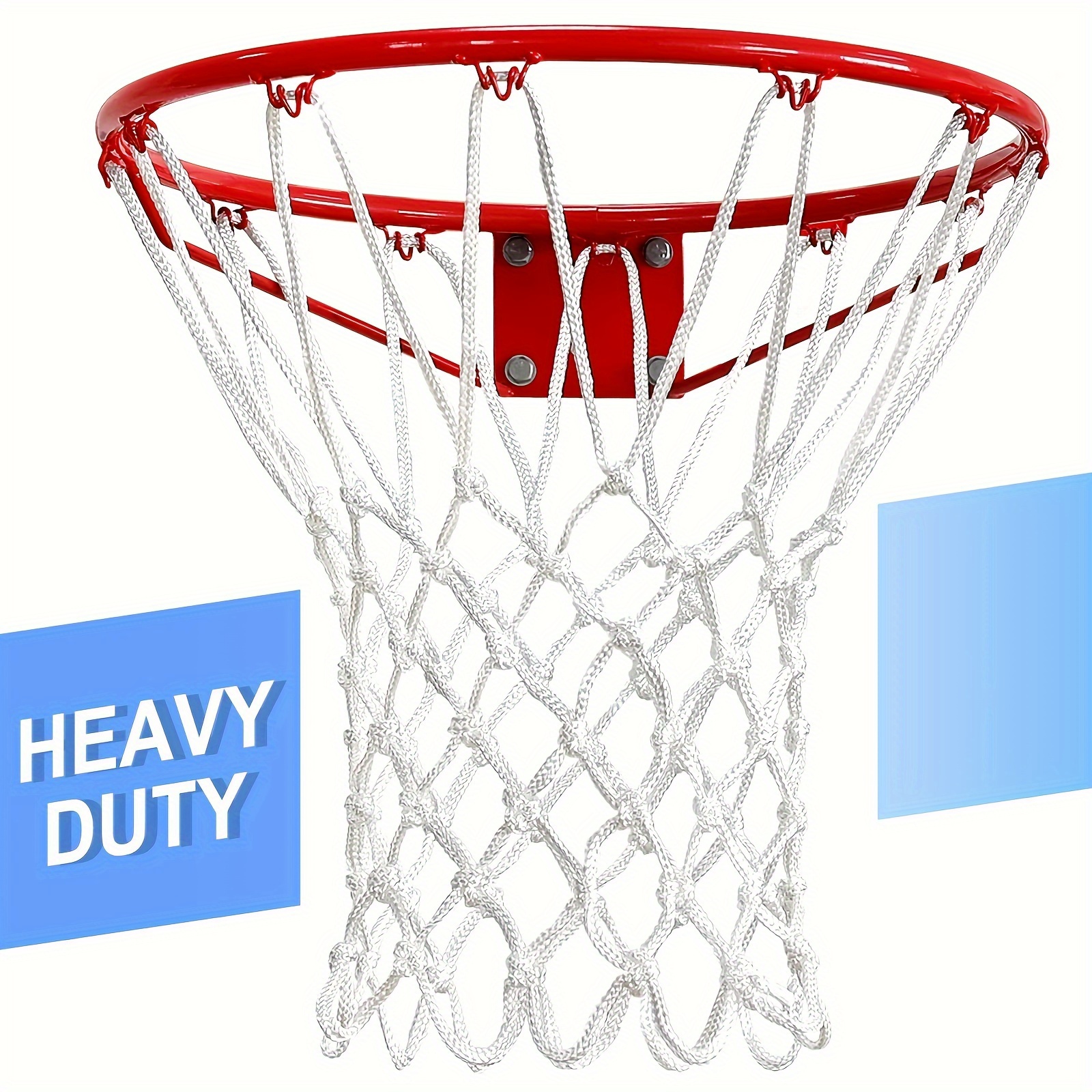1/2 stuks basketbalreknet met 12 lussen, zwaar uitgevoerd basketbalnet voor buiten, afneembaar basketbalnet