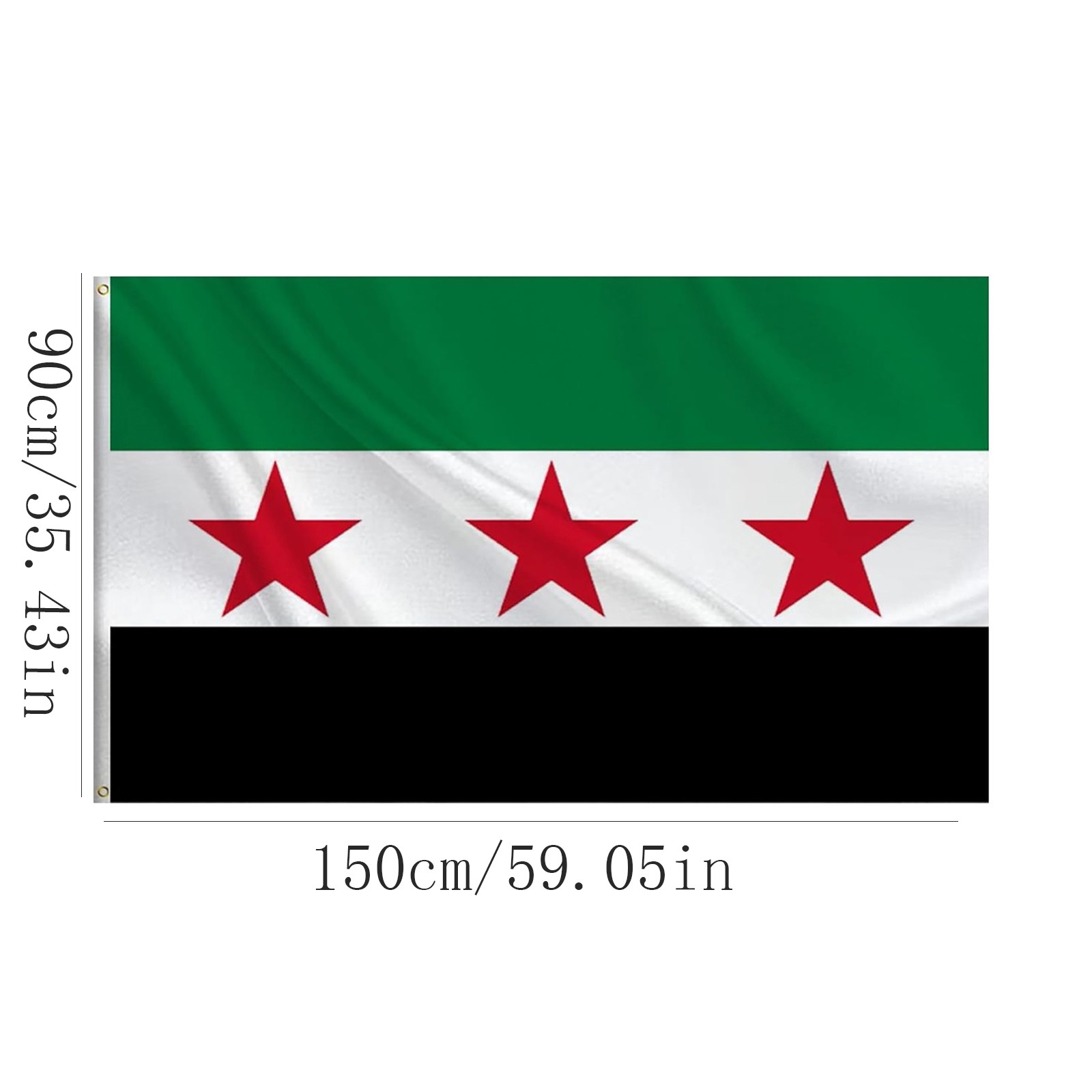 Sky Vlag Gratis Syrische Vlag 90*150 cm De Syrische Arabische Republiek Syrische Drie Ster Vlag Banner Opknoping woondecoratie Vlaggen: Default Title