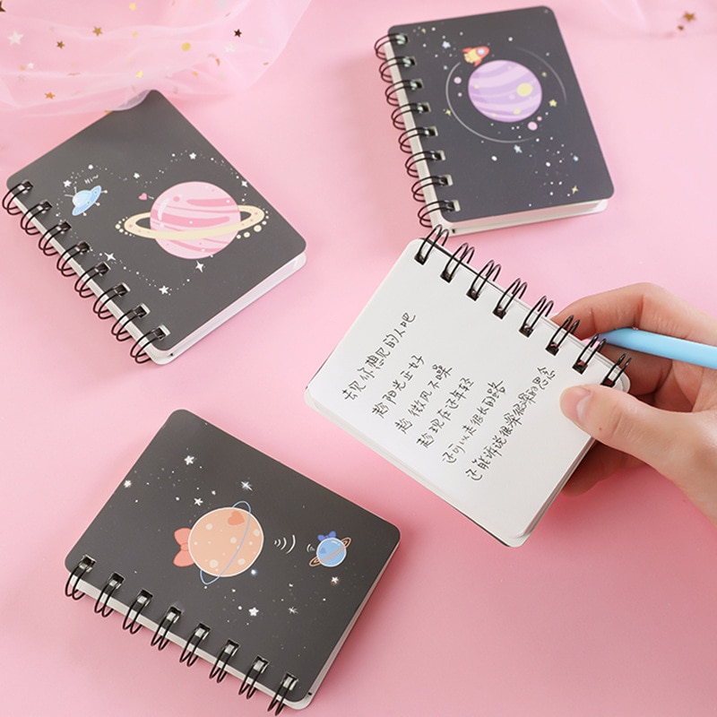 8x10.5cm petit Mini cahier de poche papier bobine bloc-notes planificateur Message à faire liste livres espace univers