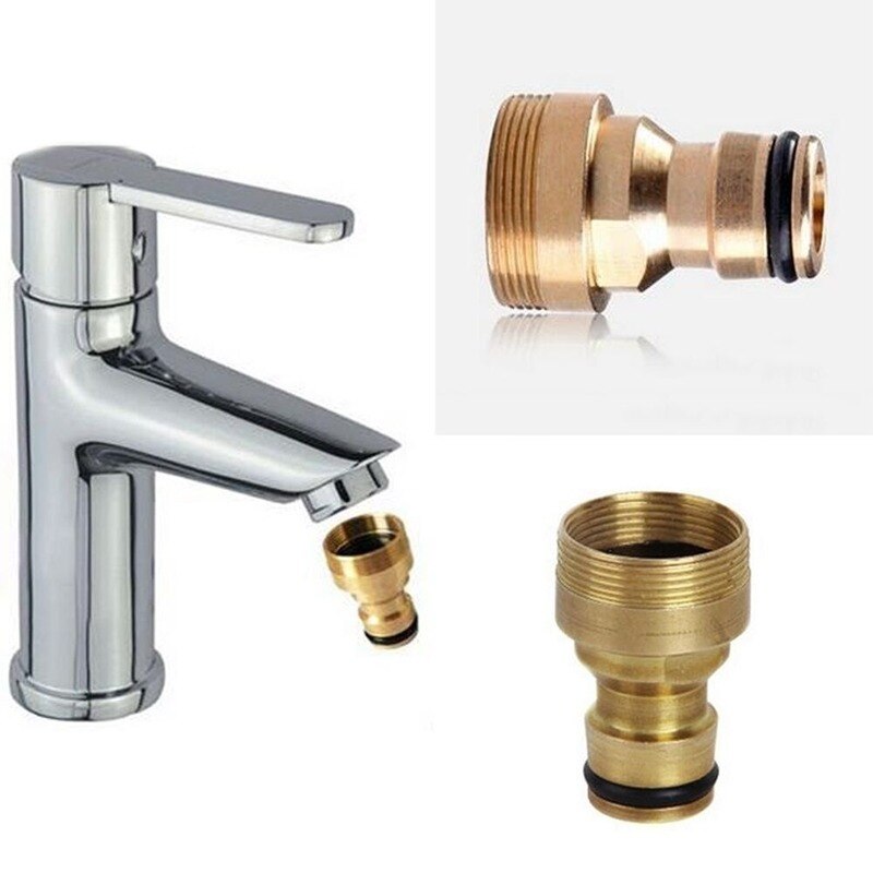Universal Kitchen Tap Male Connector Solid Brass Quick Connector Adaptor Mixer Garden Water Hose Pipe Tap Bathroom Faucet Spouts