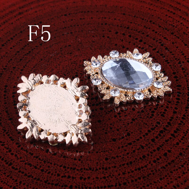 120 stuks/partij 18 kleuren bling paardenoog decoratieve platte kristalknopen voor haaraccessoires metalen strass-knopen voor knutselwerkjes: F5