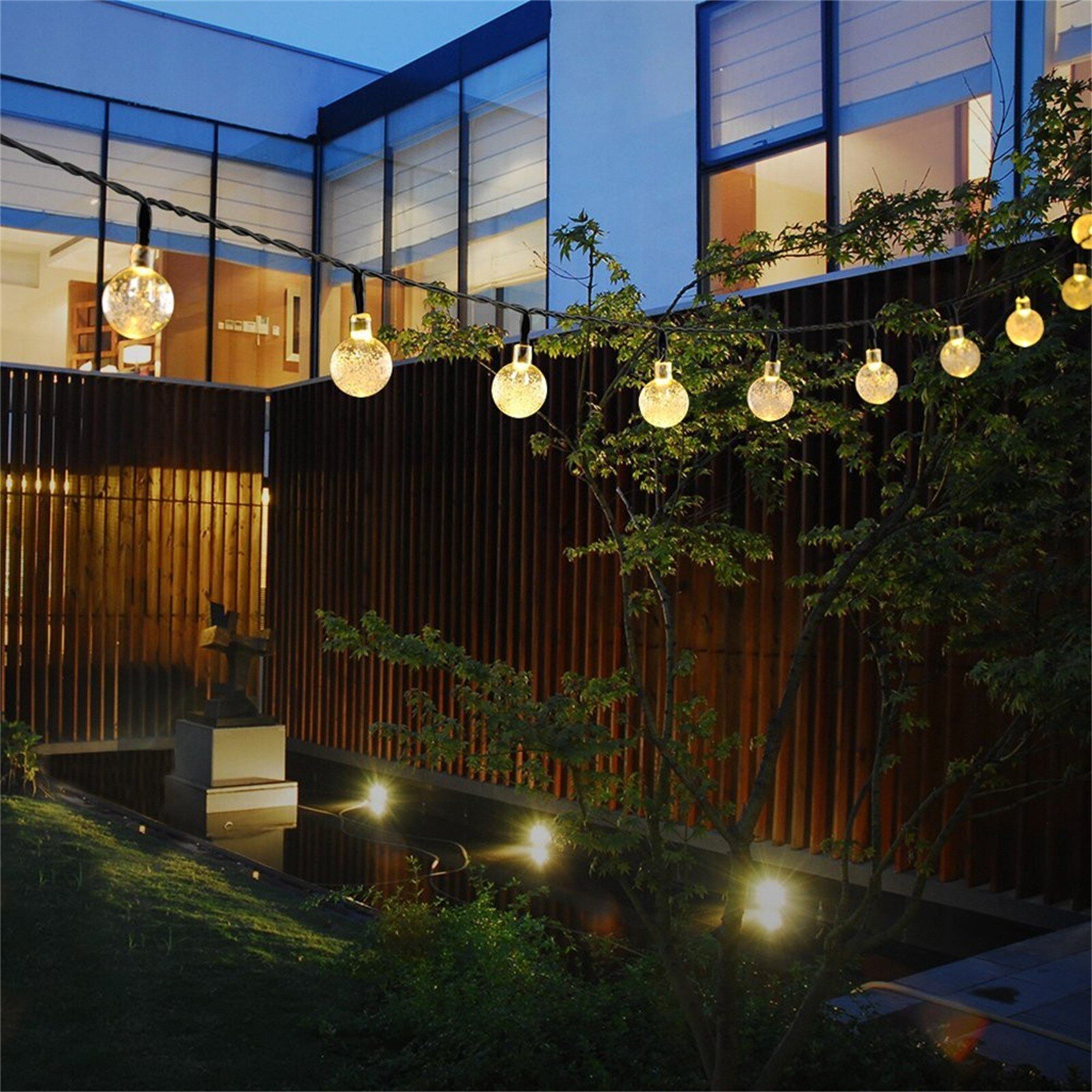 Led Fairy Solar Snaar Licht Kristallen Lampen Bubble Bal Lamp Guirlande Decoratie Waterdichte Outdoor Tuin Christmas0