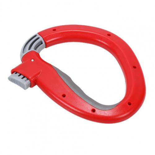 D Shaped Bag Grip Kitchen Gadget Bag Carry Handle Anti-slip Free Hands Opening and Closing Type Bag Clips: Red