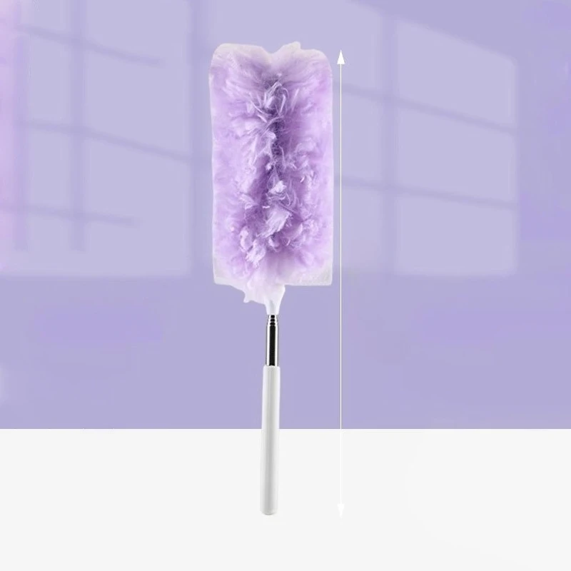 Plumero retráctil electrostático para uso doméstico, polvo de barrido, tela no tejida, herramientas de limpieza desechables, limpiador de cepillos: Rojo