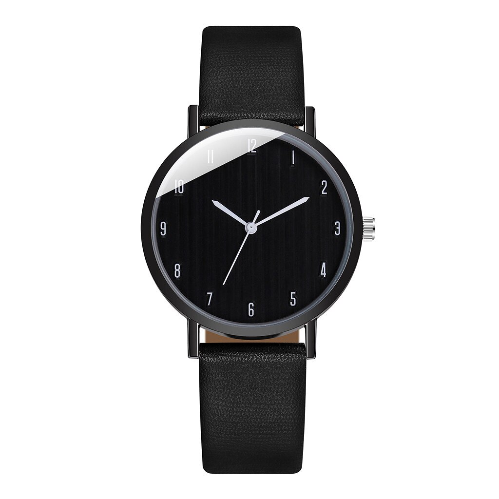 Prosty damski skórzany pasek robić zegarka analogowy zegarek kwarcowy zwykły złoty damski sukienka na prezent zegarki zegar kobieta Relogio Feminino: czarny