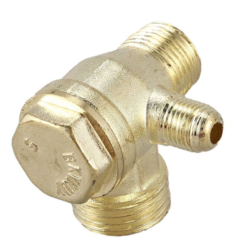 2/5 " 3/8 " pt 1/2 "pt utvendige gjenger 3- veis metall luftkompressor tilbakeslagsventil gullfarge