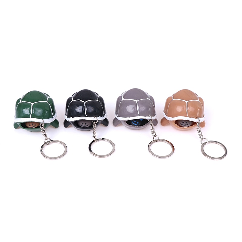 Cute Tortoise Telescopic Head Keychain Cartoon Turtle Key Ring Anti Stress Squeeze Toys Funny Vent Toy Random Color