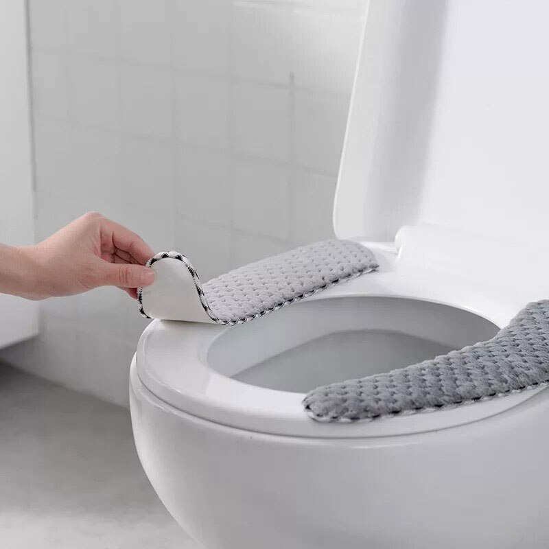Vinter tyk pasta toiletsæde ringpude cirkel universal vaskbart badeværelsestilbehør toiletsædebetræk vandtæt
