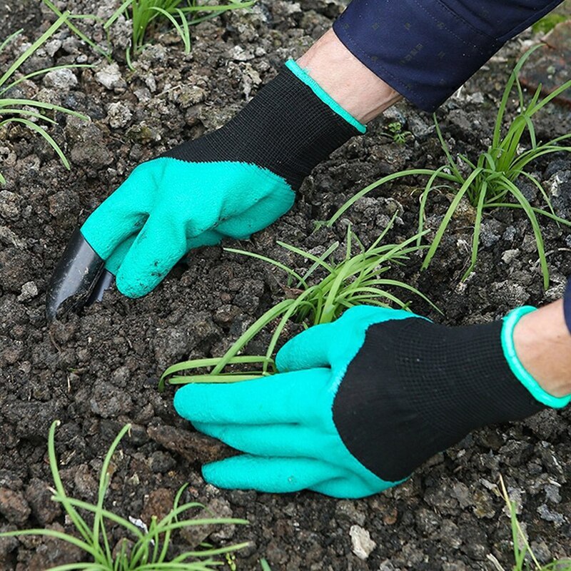 1 Paar Groene Tuin Handschoenen met Vingertoppen Klauwen Graven en Plant Veilig voor Rose Snoeien Handschoenen Wanten Graven Handschoenen