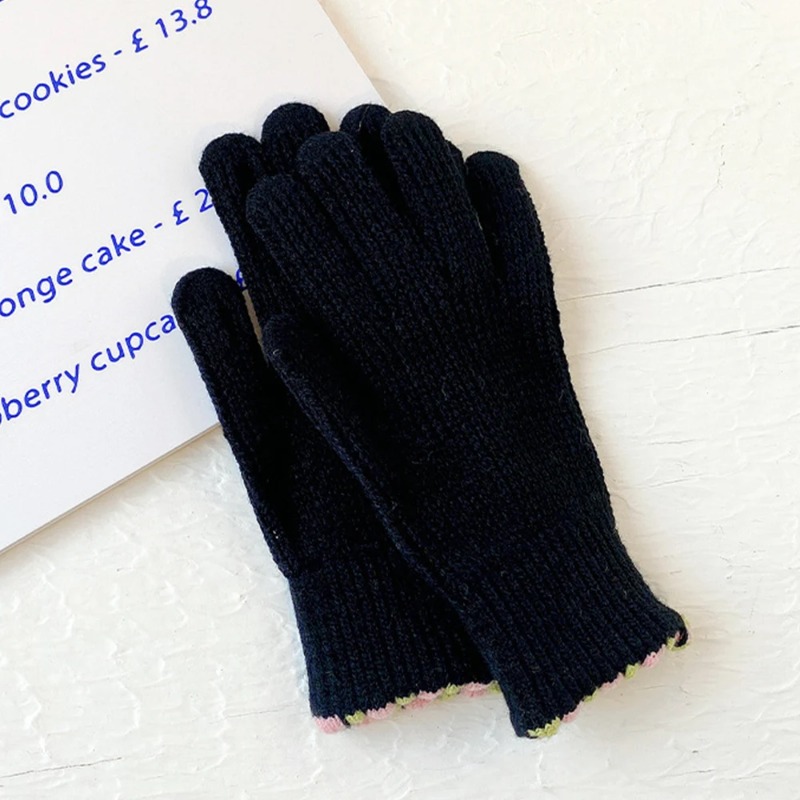 Winter Warm Knitted Gloves Full Finger Gloves Touch Phone Woolen Touch Screen Skiing Gloves Mittens Riding Work Gants Guantes: WHITE