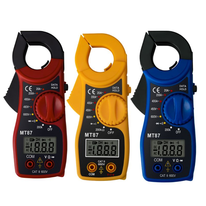 Mt87 lcd digitale stroomtang multimeter ac/dc ampèremeter voltmeter weerstandstest 19qb