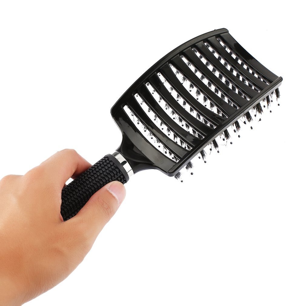 Vrouwen Haar Hoofdhuid Massage Kam Varkenshaar En Nylon Haarborstel Natte Krullend Ontwarren Haar Borstel Voor Salon Kappers Styling Tools