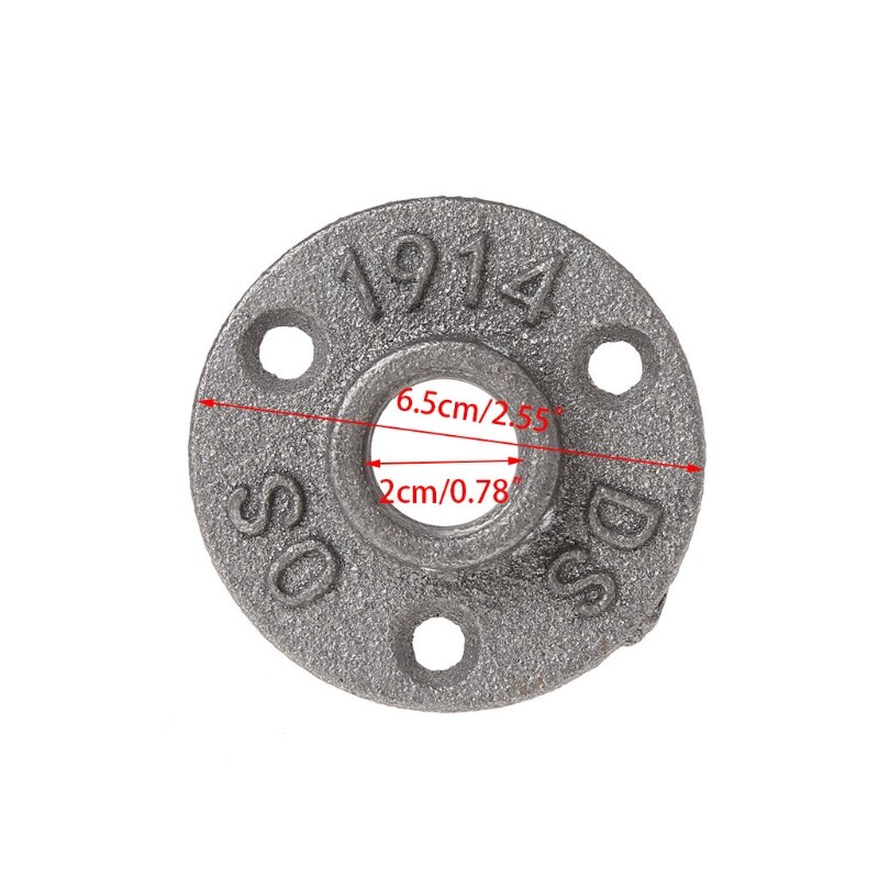 1/2" Malleable Thread Floor Flange Iron Pipe Fittings Wall Mount Industrial Threaded Flang