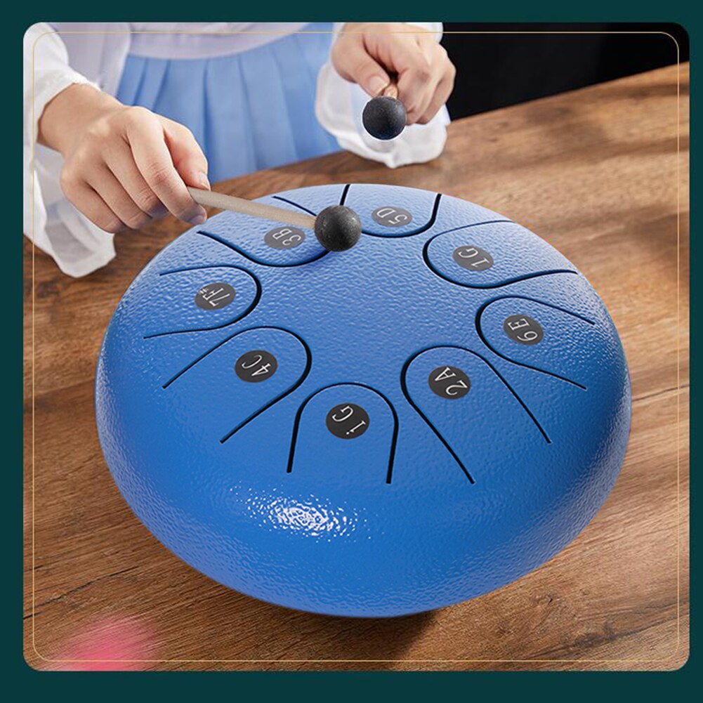 Tongue Drum 6 inch 8 Notes Tone Percussion Hand Pan Ethereal Rhythm Drum Percussion Hand Pan Drum Instrument Musical Instruments