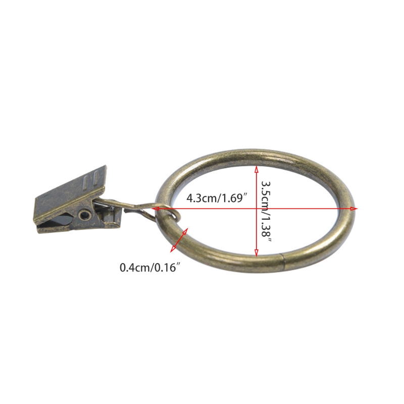 20 Pcs Metal Curtain Clips Shower Curtain Rings with Clips and Eyelets Drapery Rings for Tension Rod Bracket Eyelets