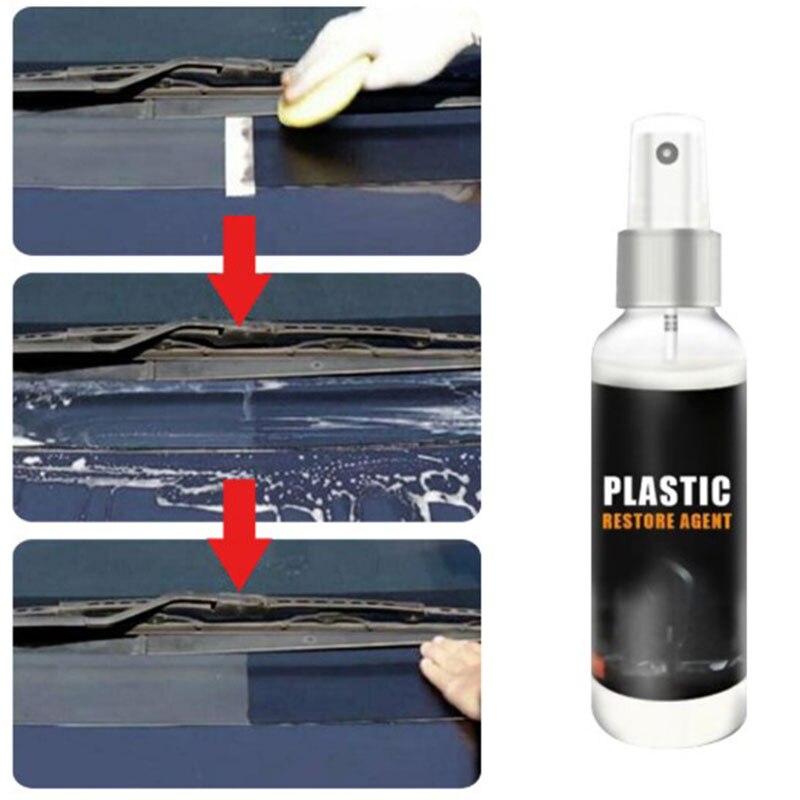 Agent de rénovation de pièces en plastique, 30Ml/50ml, pièces intérieures en plastique d&#39;automobile, rénovation, pâte à peinture d&#39;entretien, nettoyeur de voiture: 100ML