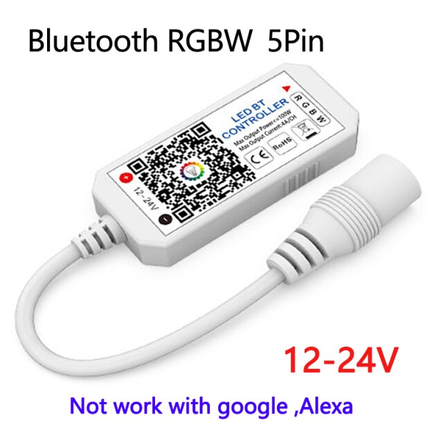 DC5V 12V 24V RGB Tape 5050 Led Wifi Controller Bluetooth WiFi LED Controller led strip IR Remote Control Alexa Google Magic Home: Bluetooth RGBW