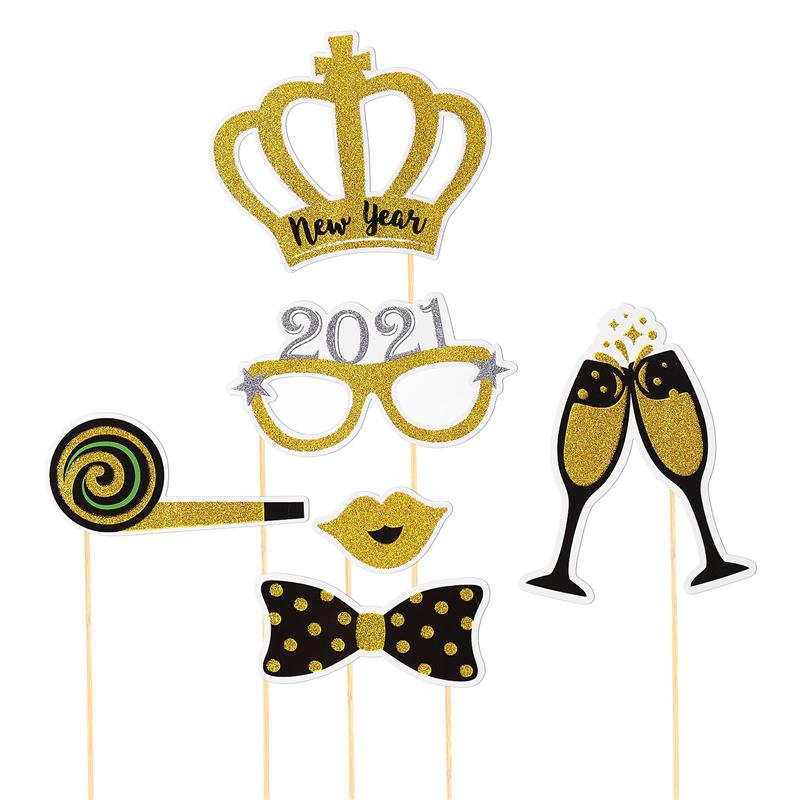 20pcs Year Photo Props Funny Festive Photo Booth Props Years Eve Party Supplies Happy Year Party Decorations