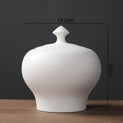 Modern Stoneware Tea Bag Storage Jar Ceramic Large-capacity Sealed Jar Candy Dried Fruit Storage Tank Tea Container Kitchen Tool: C