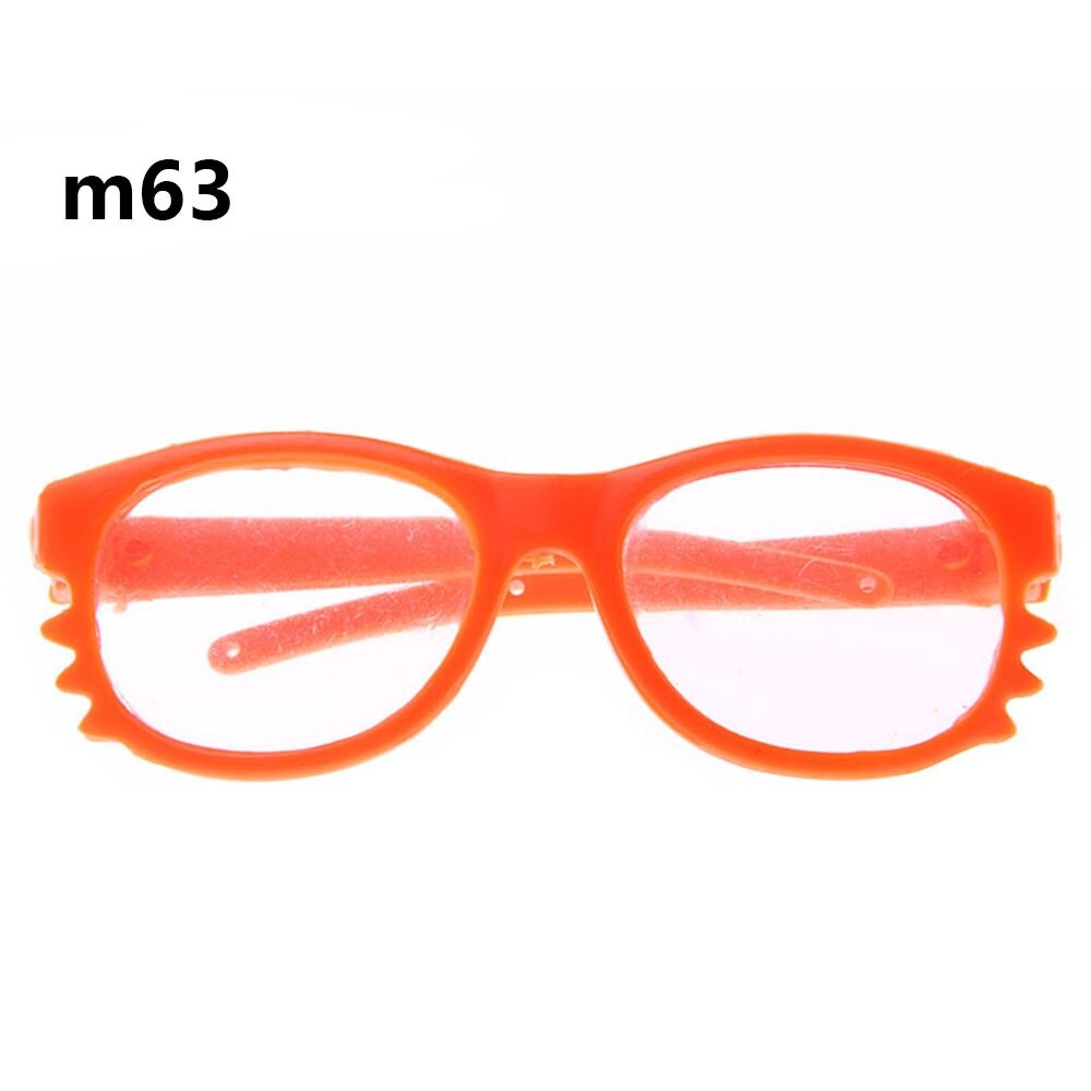 Colorful Doll Glasses Clear Lens Round Frame Eyewear Miniature Eyeglasses Fit 18 Inch Playing House Cool Girl Accessory: m63