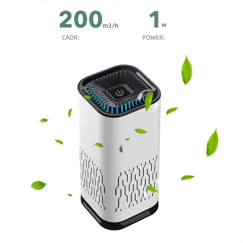 Purificador de aire de escritorio para interiores, purificador compacto de humo de segunda mano de iones negativos, máquina de aromaterapia para coche