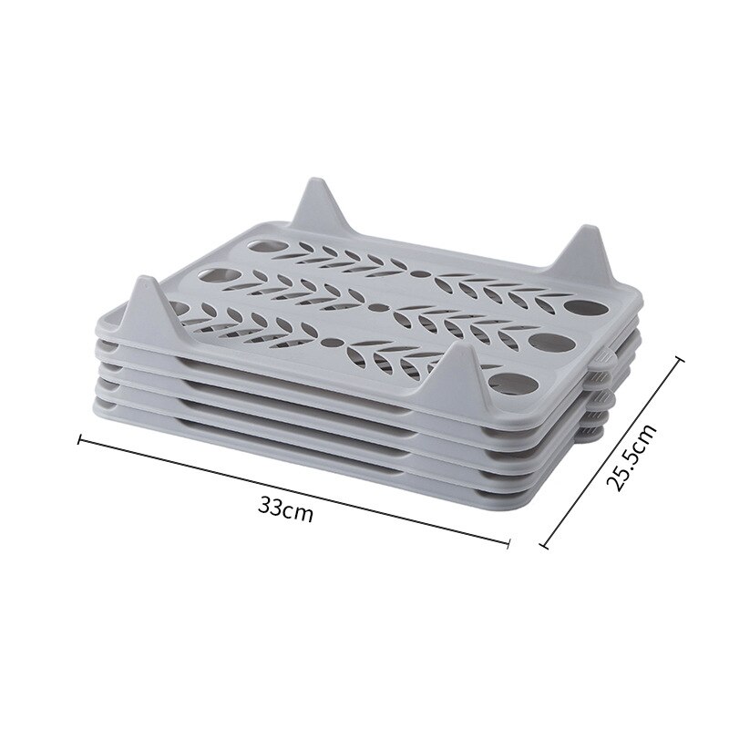 1PC Fold Garment Board Plastic Multi-function Fast Folding Board Clothes T-shirt Sweater Storage Organizing Rack for Wardrobe: 1PC Gray S