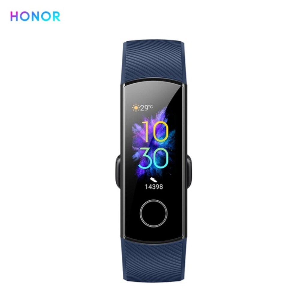 Global Versie Honor Band 5 Smart Band Bloed Zuurstof Smartwatch Amoled Smart Band Hartslag Ftness Slaap Tracker Armband: Blue Global Version