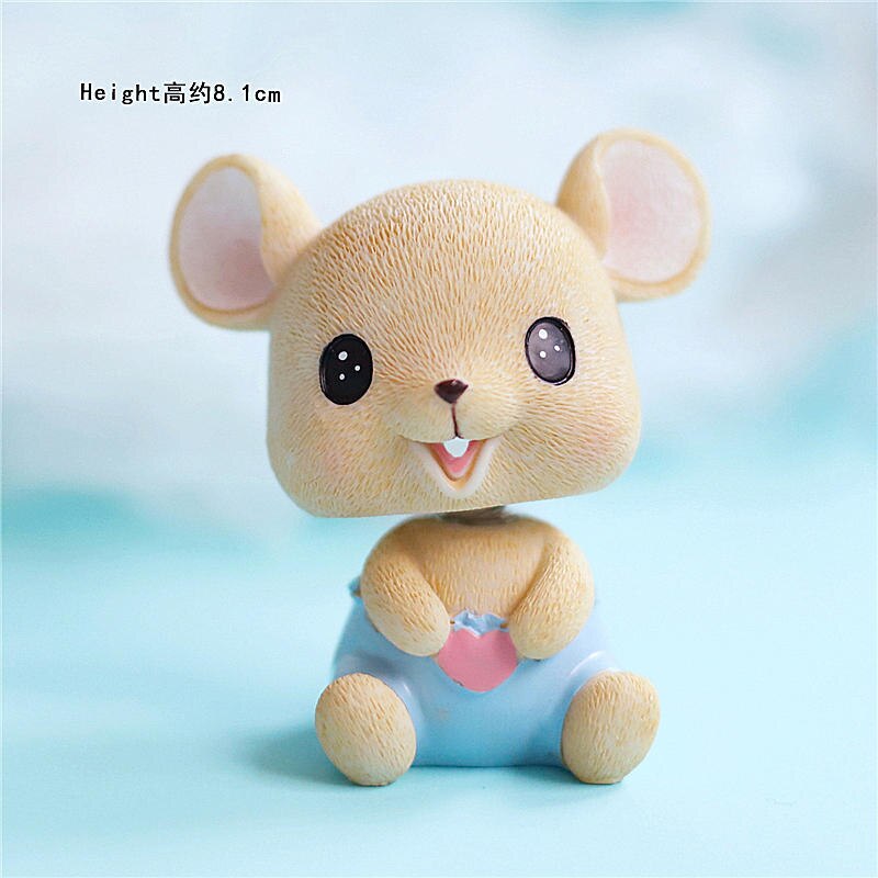 Décoration de la tête souris rose et bleu | En forme de cœur, moulin à vent, décoration de gâteau joyeux anniversaire, pour fête, fournitures de pâtisserie,