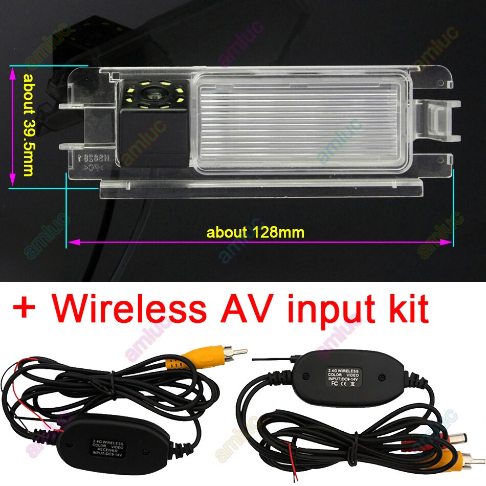 Intelligente Dynamische Traject Tracks Hd Auto Achteruitrijcamera Achteruit Inparkeren Camera Voor Renault Pulse Clio 2 Logan Sandero Stepway: 8led Wireless