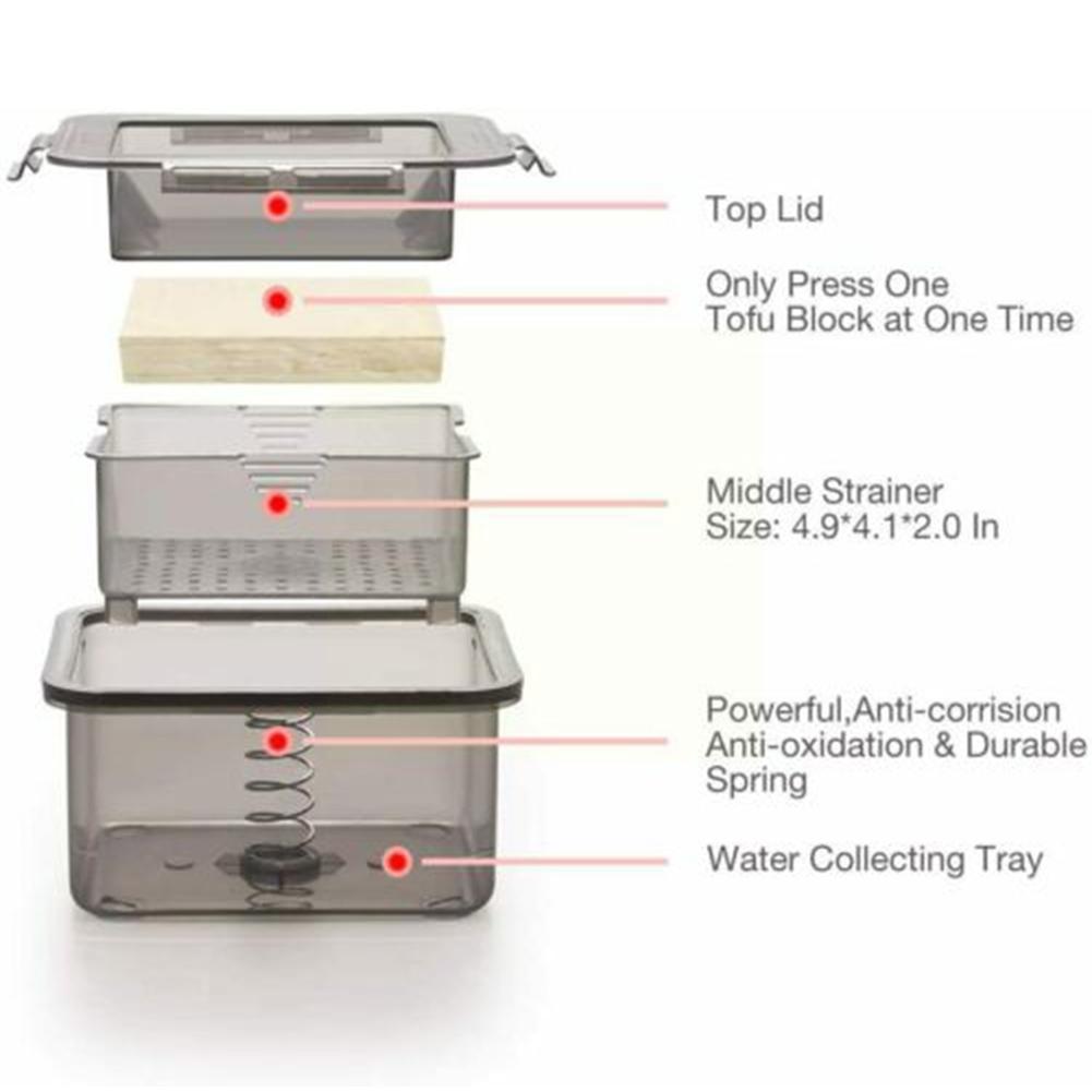 Tofu Press Presser Drainer Gadget Built-in Drainage Water Removal Tool Water Squeezer For Kitchen Cooking Food Tool M4x4