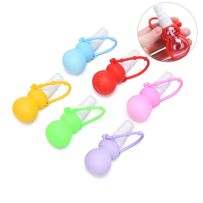 Mini botella portátil de Gel desinfectante de manos, cubierta de viaje extraíble, colores aleatorios, dibujos animados, 30ml, 1 unidad