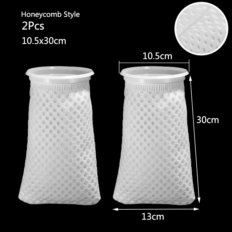 Anti Overflow Aquarium Filter Bag with Frame Washable Reusable Mesh Foam Carpet Sock Bag for Fish Marine Filtration System: Burgundy