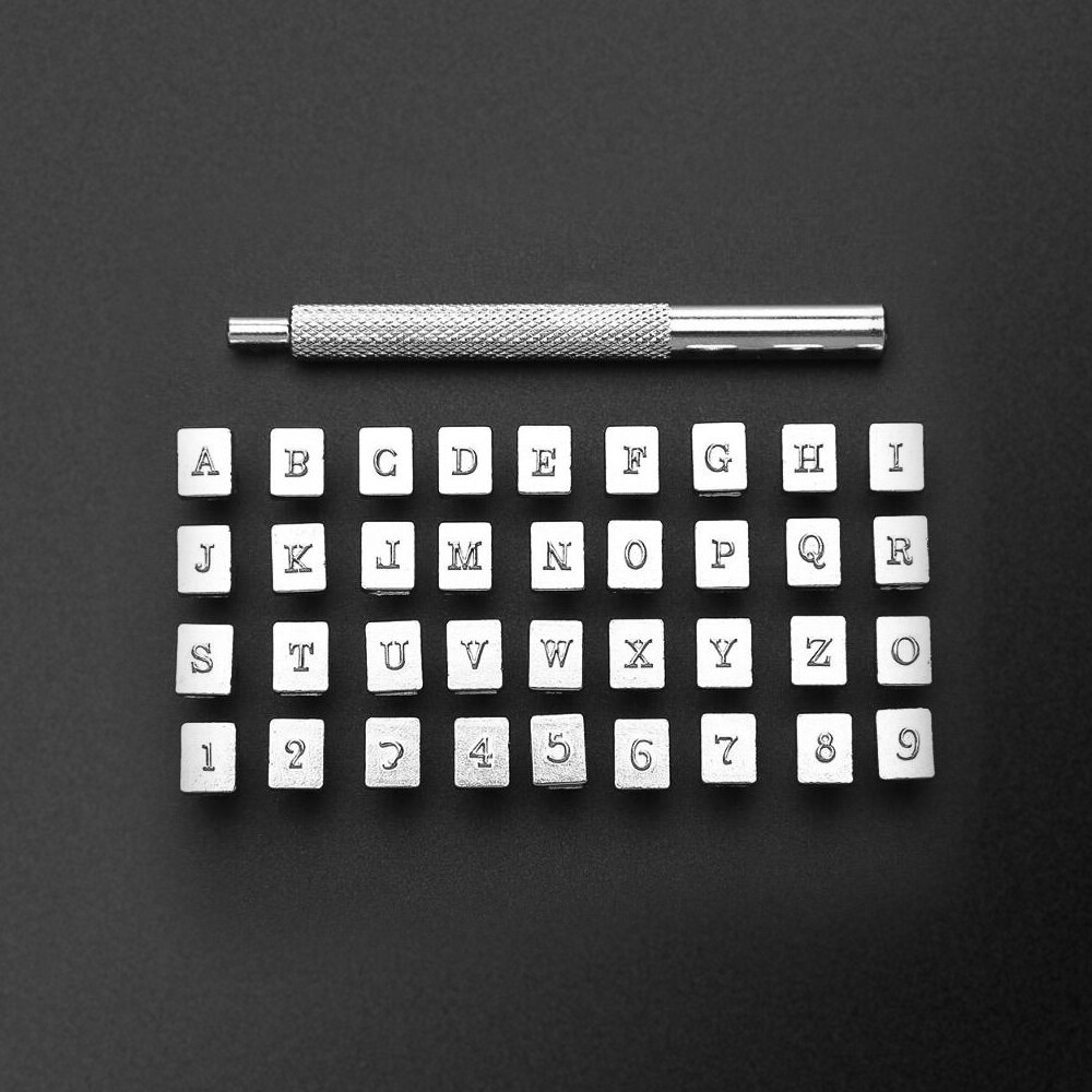 36Stck Alphabet knapp Leder Stempel einstellen Stahl schlagen Metall Leder Stanzen Werkzeuge Für DIY Leder Handwerk Werkzeuge 3mm/6mm