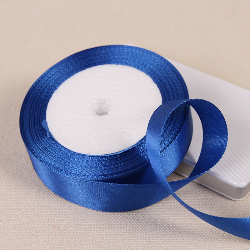 Fita de cetim azul royal, 25 jardas, 6mm-50mm, material de embalagem, faça você mesmo, arco, artesanato, decoração de festa de casamento, embrulho de presente, suprimentos para scrapbooking: M